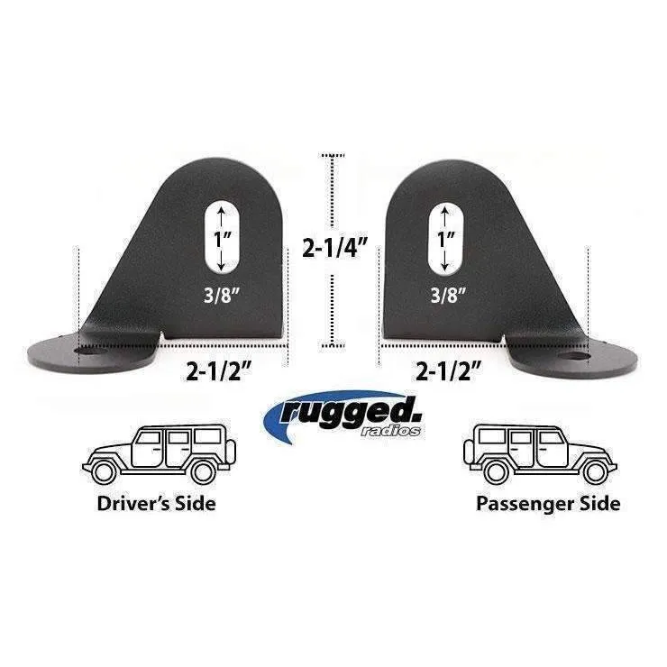 Rugged Radios Antenna Mount For Jeep JL, JK, TJ & JT (Driver Side)