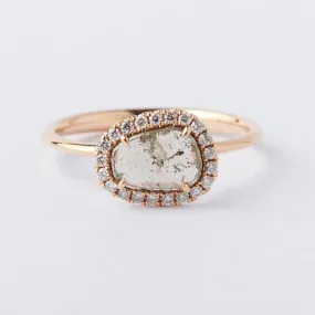 Salt and Pepper Diamond Slice Ring