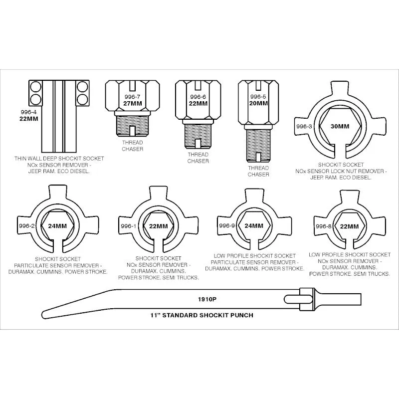 Shockit™ Socket Diesel NOx & Particulate Sensor Removal Kit