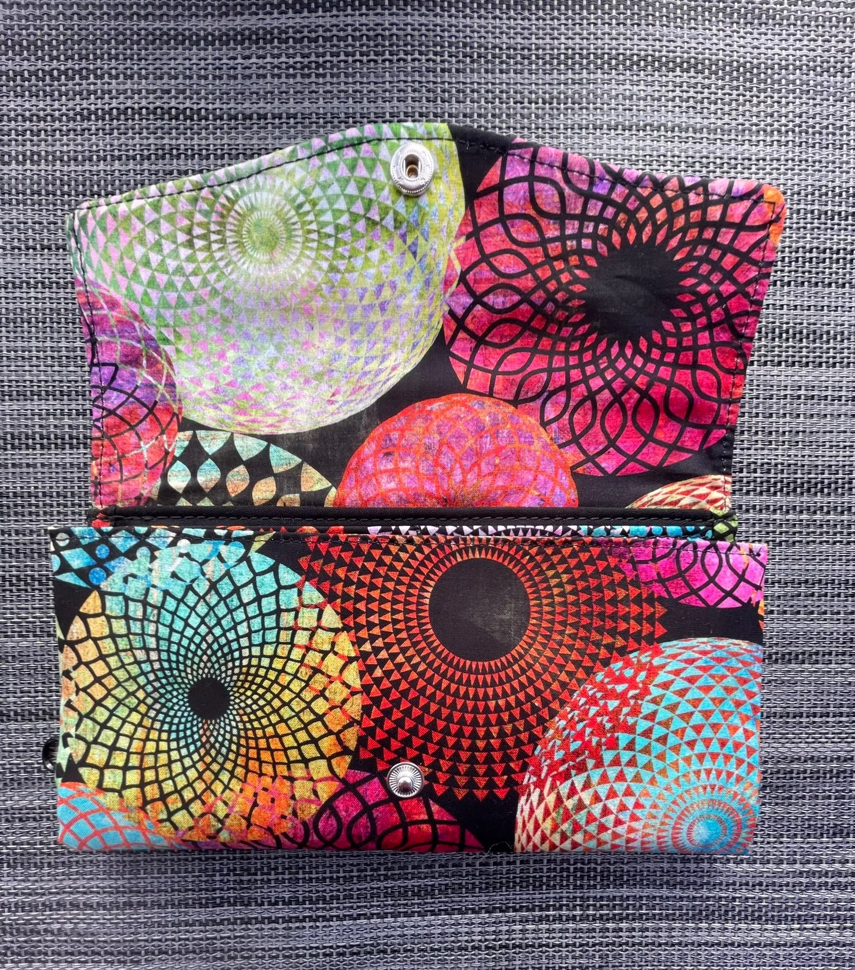 Slim Large Wallet - Light Weight -  Dark Halcyon Fabric