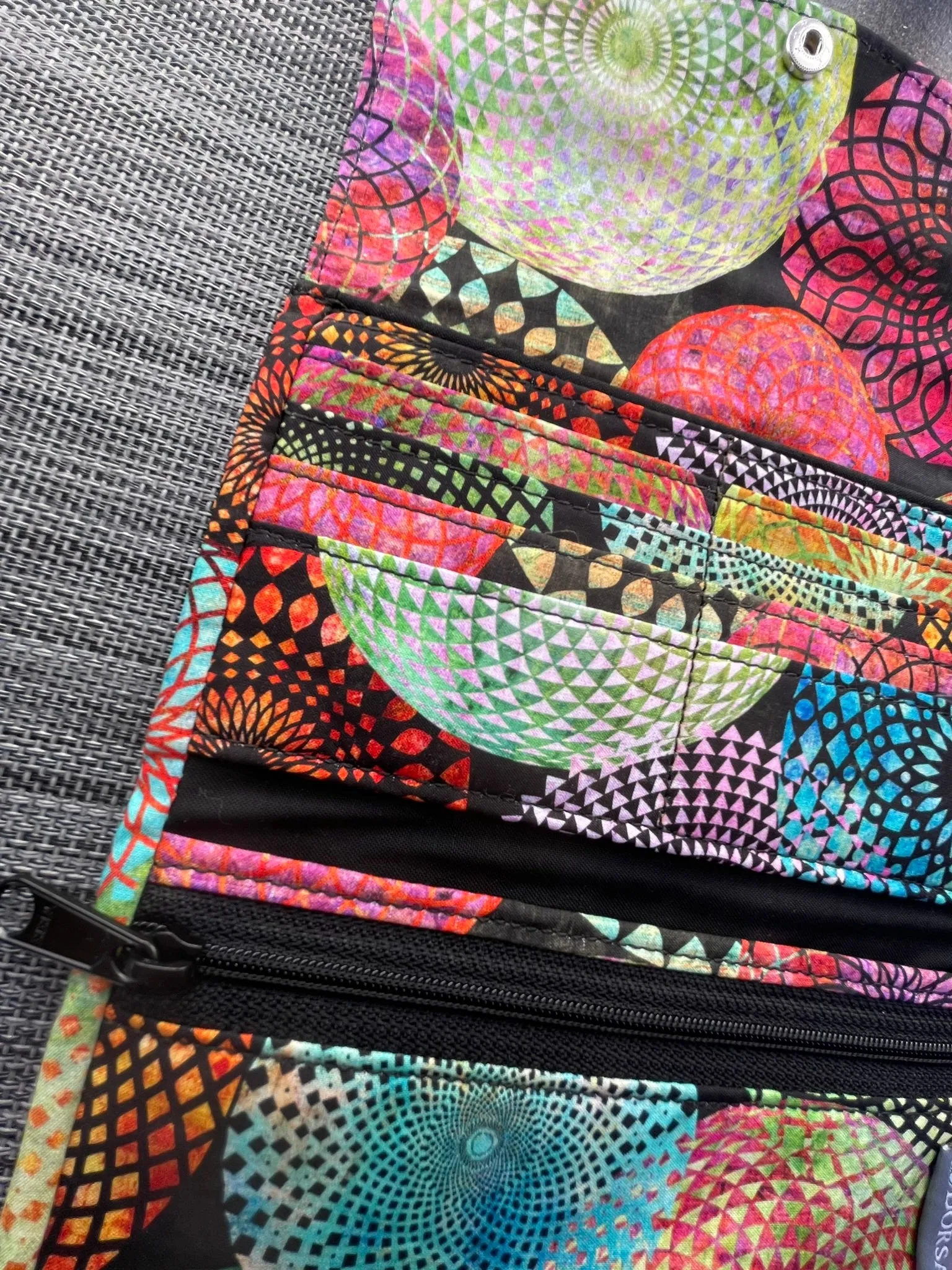 Slim Large Wallet - Light Weight -  Dark Halcyon Fabric