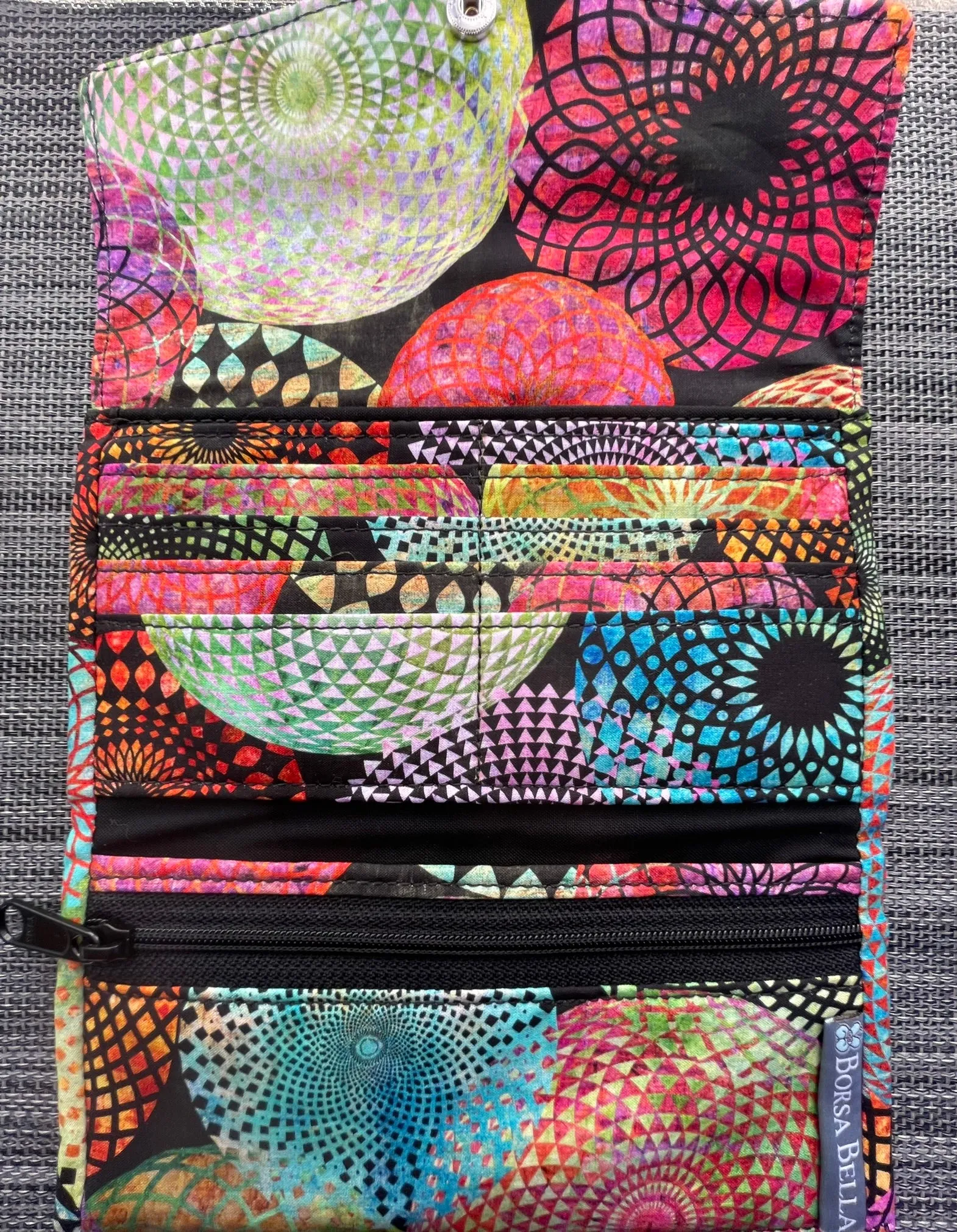 Slim Large Wallet - Light Weight -  Dark Halcyon Fabric