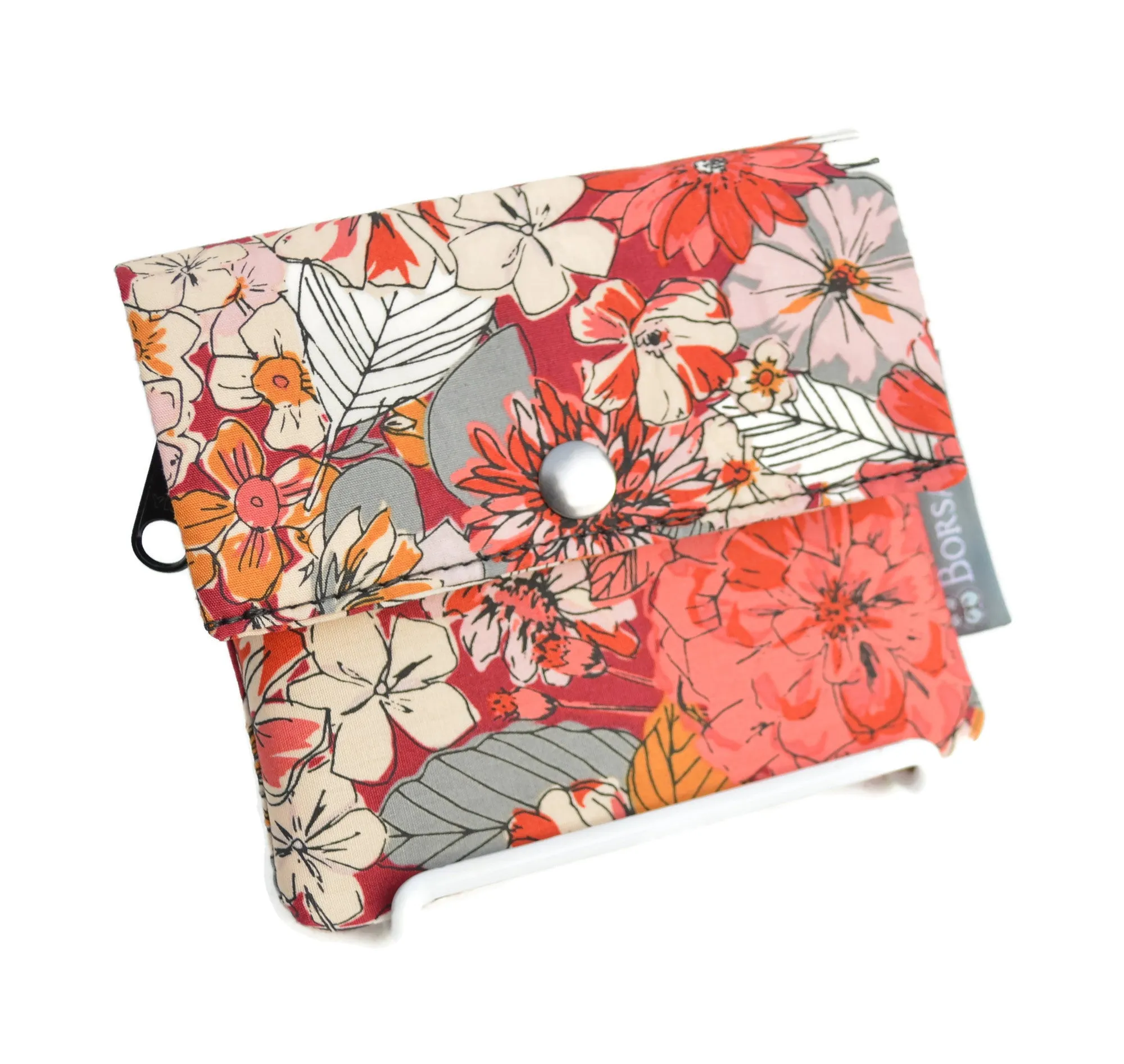 Small Slim Wallet - Light Weight - Added RFID Fabric - Kismet Dots Fabric