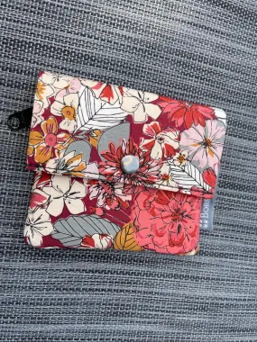 Small Slim Wallet - Light Weight - Added RFID Fabric - Kismet Dots Fabric