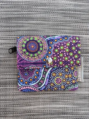 Small Slim Wallet - Light Weight - Added RFID Fabric - Wild Bush Flowers Fabric