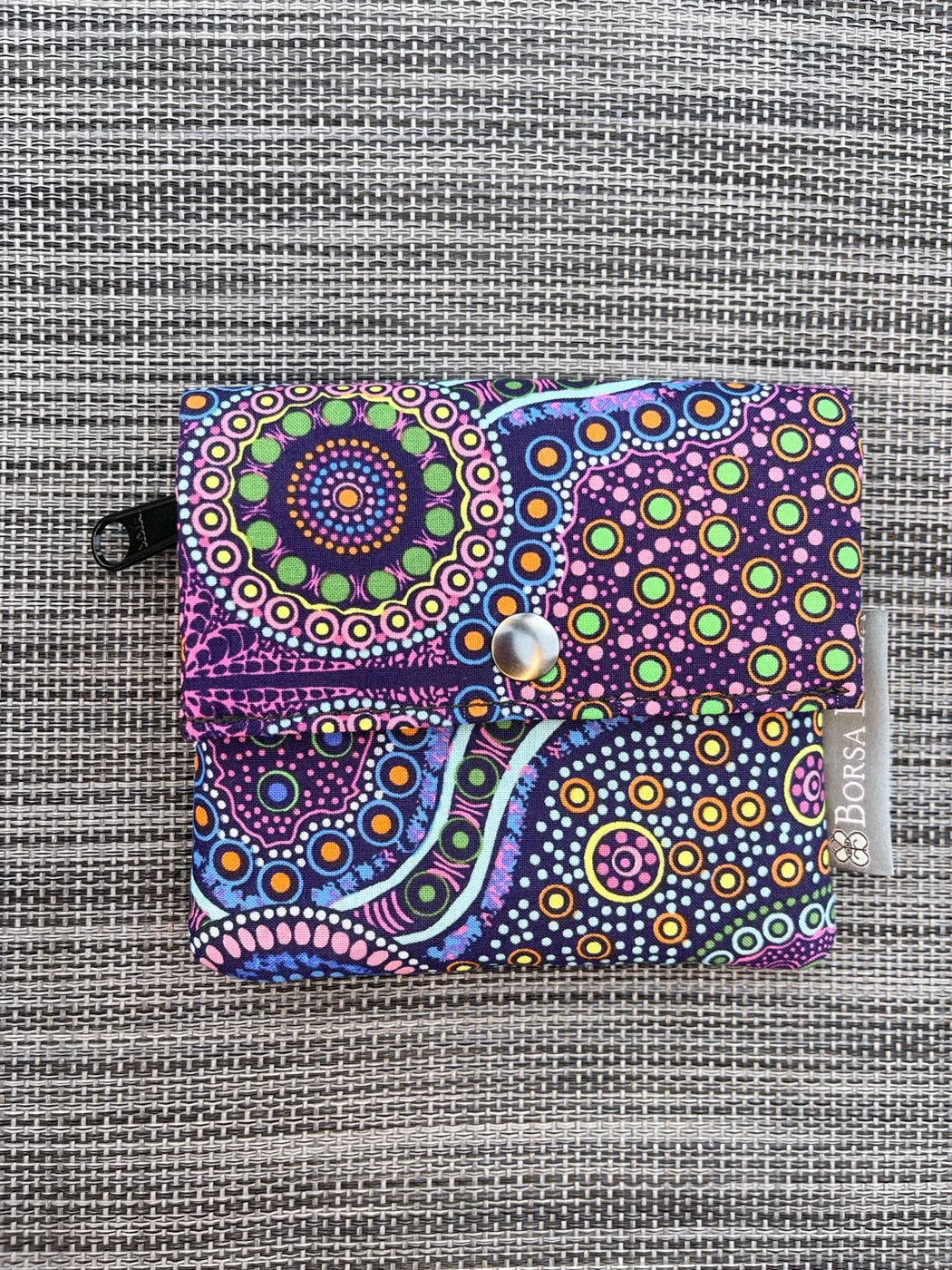 Small Slim Wallet - Light Weight - Added RFID Fabric - Wild Bush Flowers Fabric