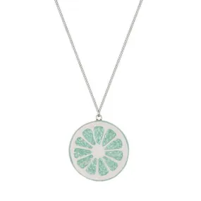 Spring Sale - Lime Citrus Slice Necklace