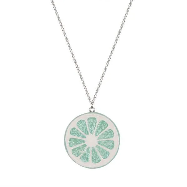 Spring Sale - Lime Citrus Slice Necklace