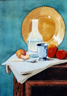 Still life with peaches