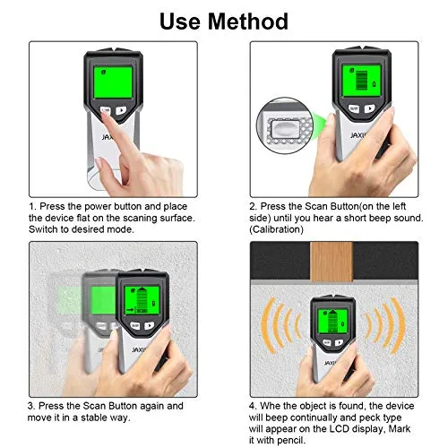 Stud Finder Wall Scanner - 5 in 1 Stud Finder Tool with Intelligent Microprocessor Chip and HD LCD Display, Stud Detector Beam Finders for the Center and Edge of Wood AC Wire Metal Studs Joist Pipe