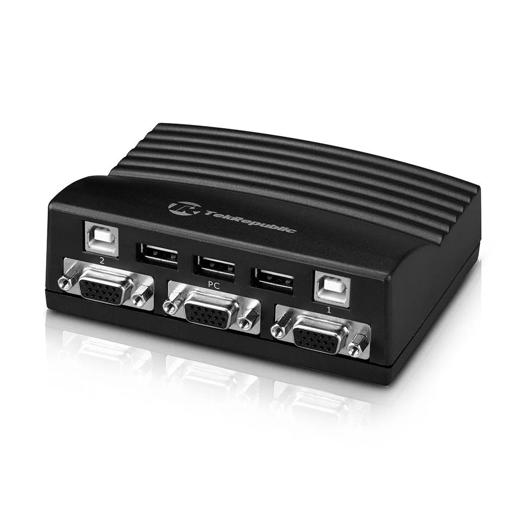Tek Republic TUK-200 2 Port VGA   3 Port USB - Manual Sharing Switch Between Two Computers