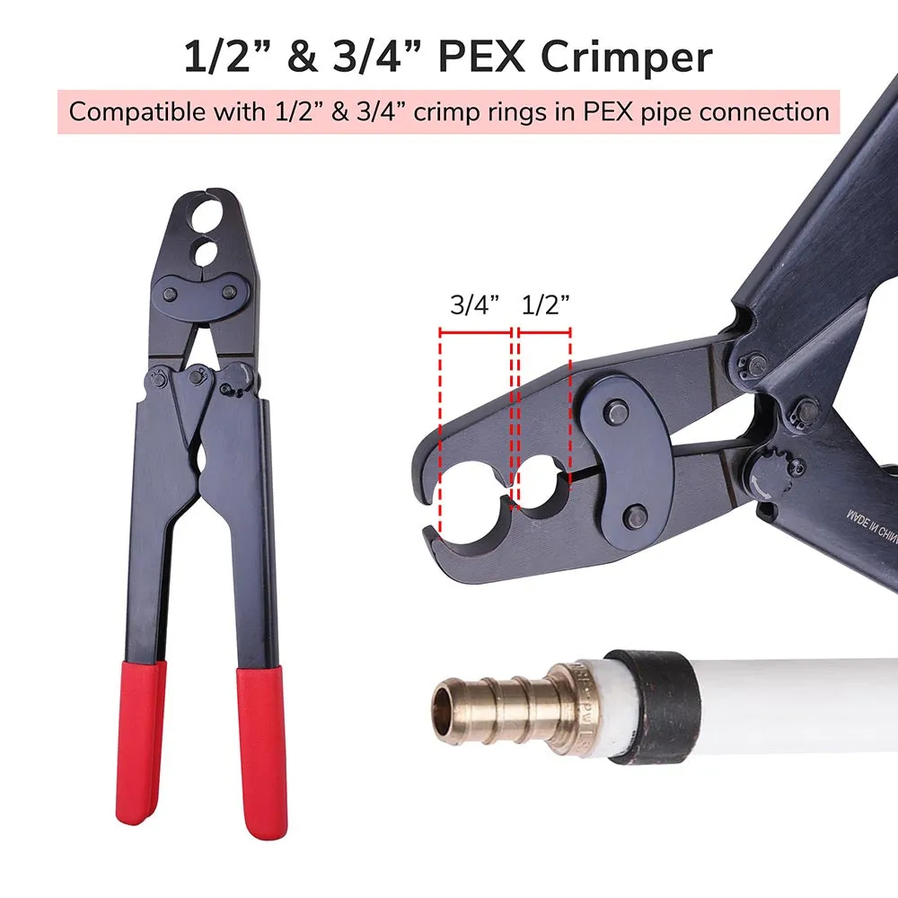 TheLAShop 1/2" 3/4" Copper Crimp Ring Pex Crimper Tools