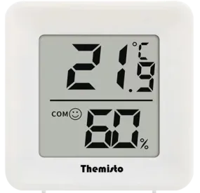 Themisto TH-HT1 Digital Hygrometer Thermometer Humidity Meter With Clock LCD Display