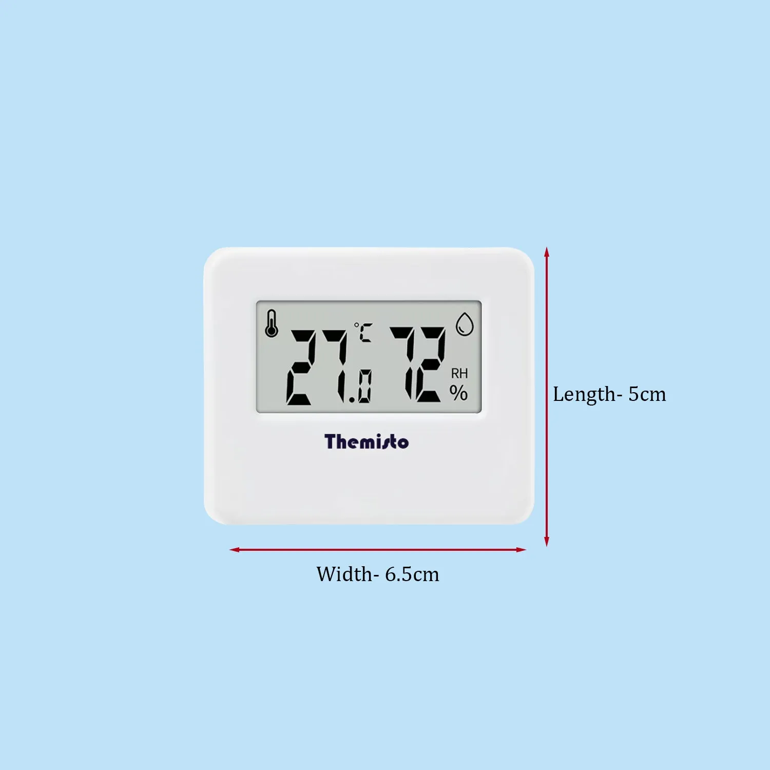 Themisto TH-HTC3 Digital Hygrometer Thermometer Humidity Meter With Clock LCD Display