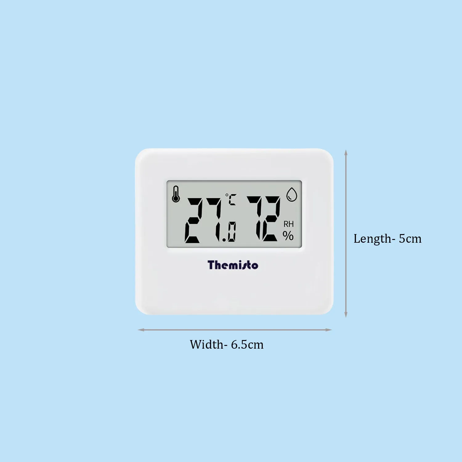 Themisto TH-HTC3 Digital Hygrometer Thermometer Humidity Meter With Clock LCD Display