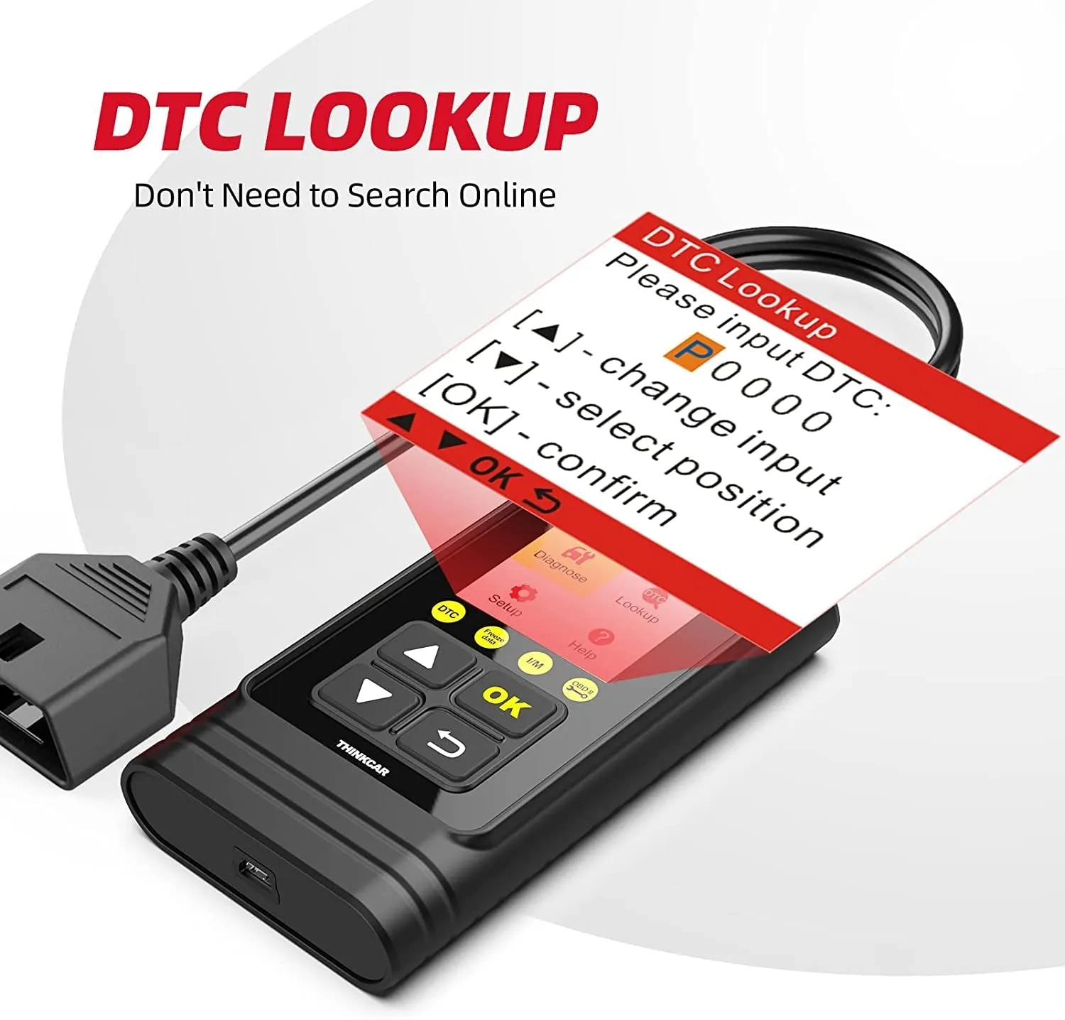THINKOBD100 OBDII OBD2/ EOBD Vehicles Diagnostics Code Reader Scanner Tool/Auto Car Diagnostic/Scanner Automotive Engine Fault Code Reader/Auto Full-System Diagnostic Tool ODBII