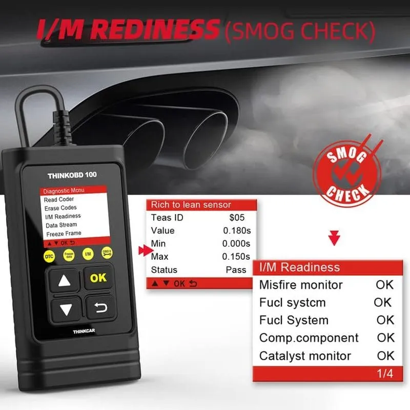 THINKOBD100 OBDII OBD2/ EOBD Vehicles Diagnostics Code Reader Scanner Tool/Auto Car Diagnostic/Scanner Automotive Engine Fault Code Reader/Auto Full-System Diagnostic Tool ODBII