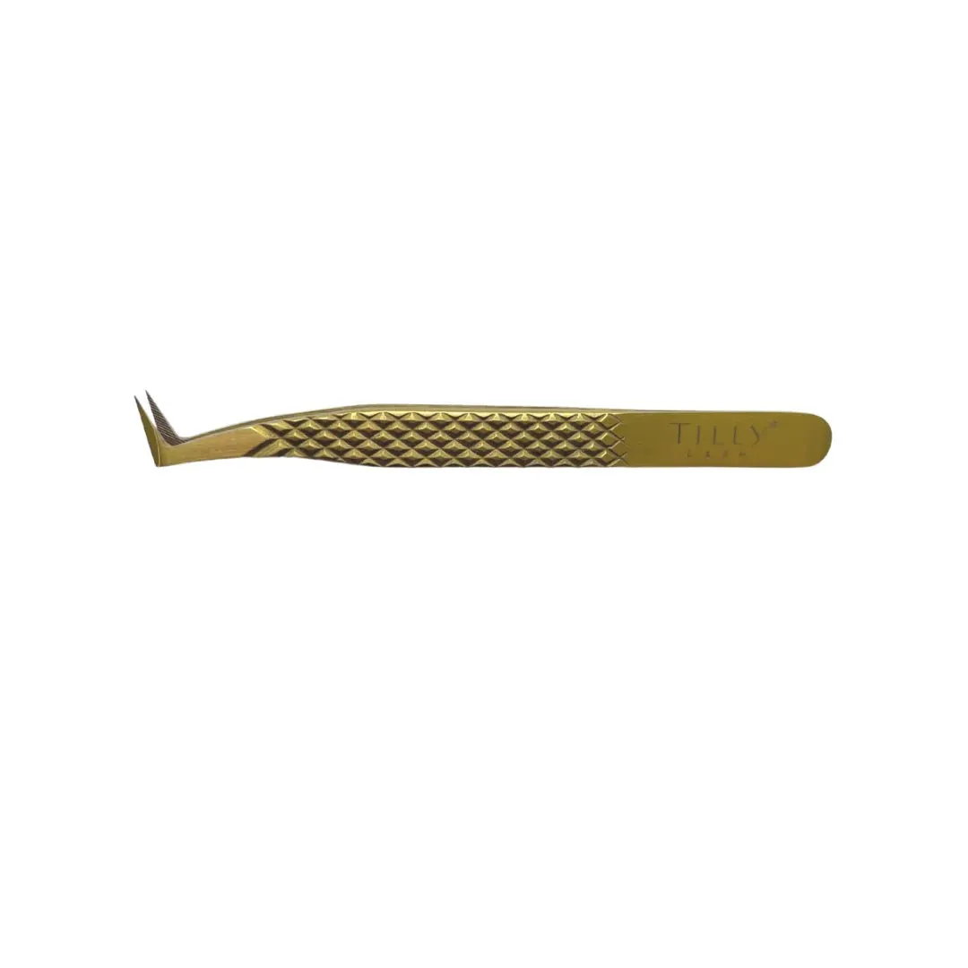 Tilly Lash Fine Tip 90 Degree Micro Grip Angle Volume Tweezer**