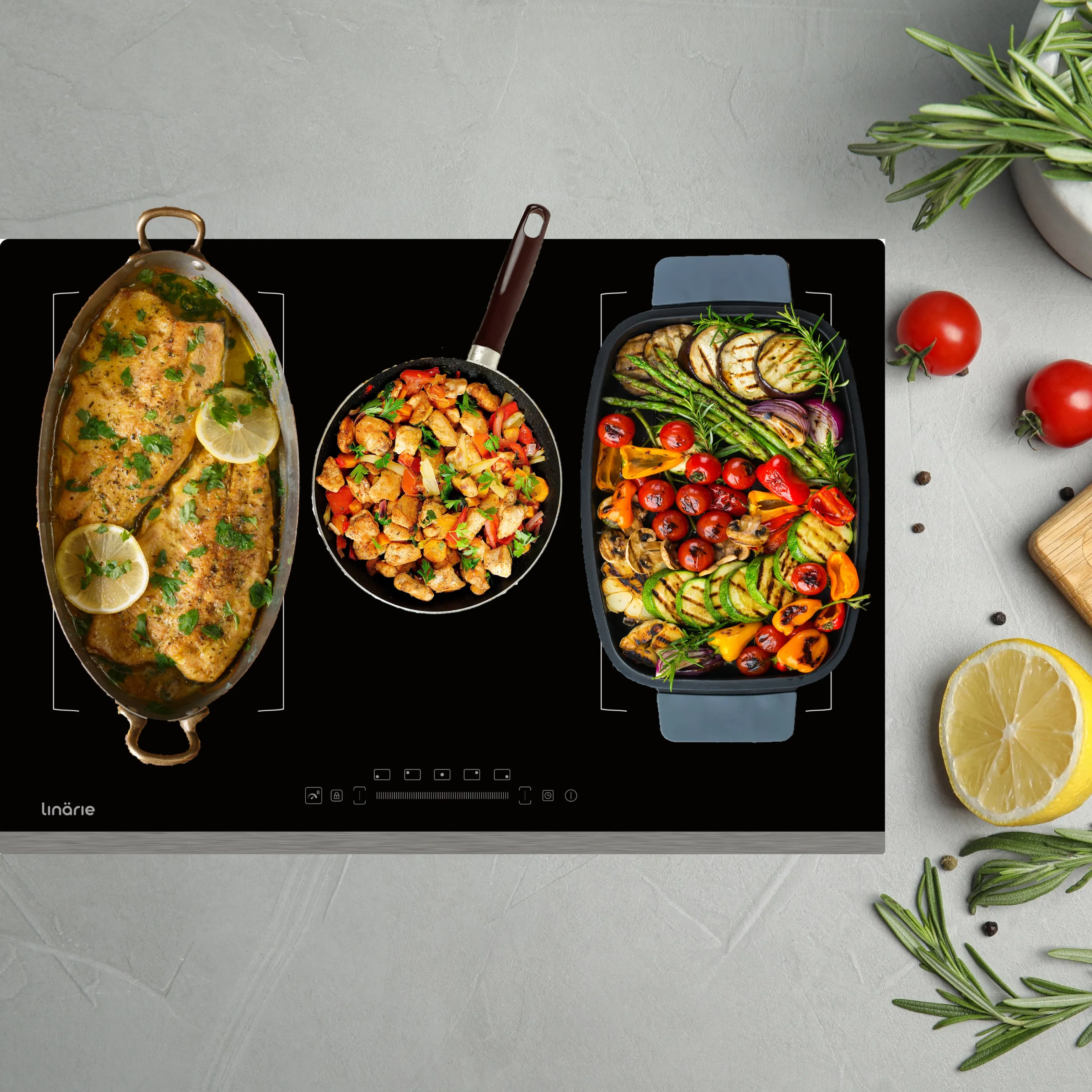 Toulouse 80cm 5 Zone Induction Cooktop with Double Flex Zone LS80I2F1Z