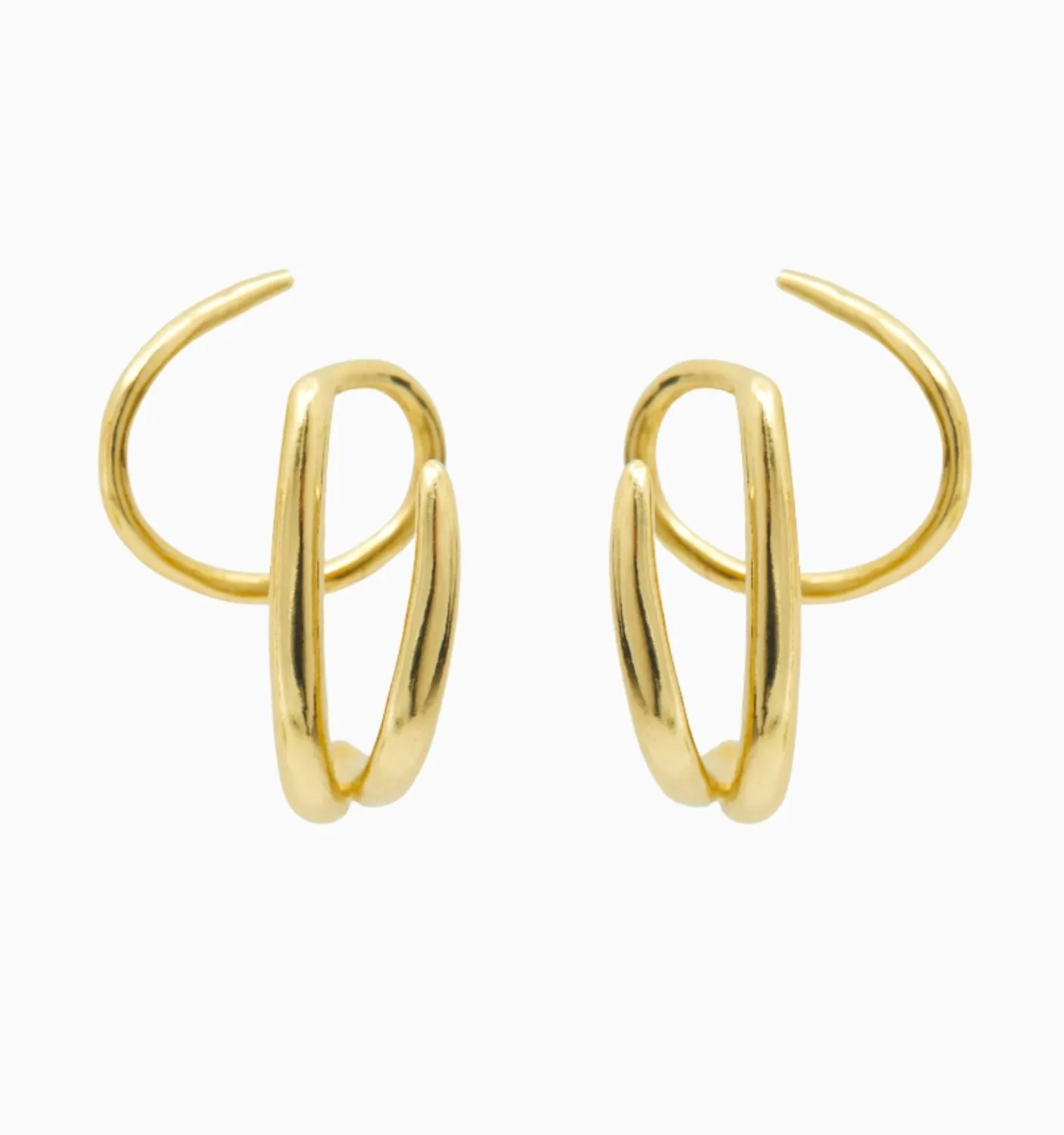 Triple Twist Hoops - Illusion Earrings
