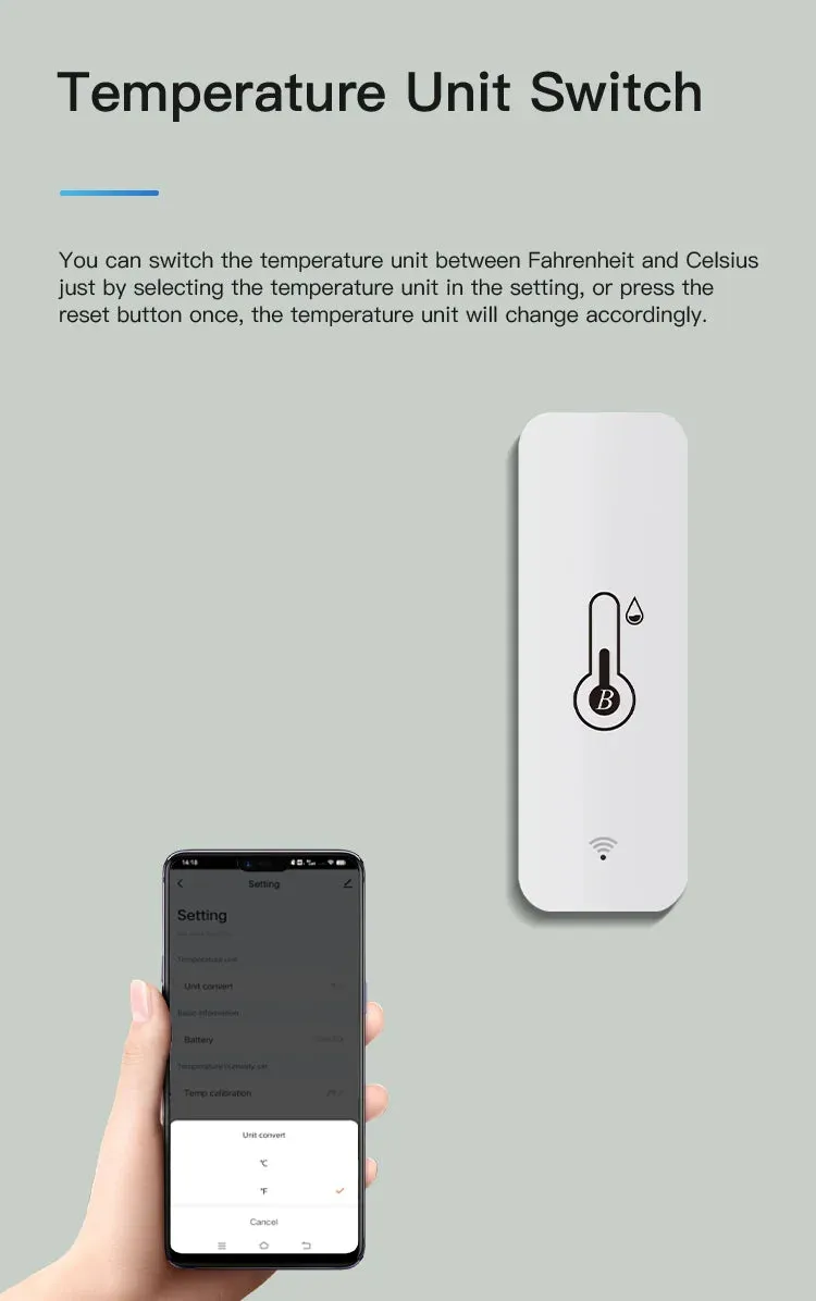 Tuya BT Smart Temperature Humidity Sensor Indoor Hygrometer Bluetooth-Compatible APP Remote Control Works With Alexa Google Home
