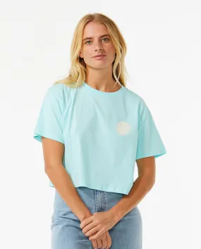 Wettie Icon Crop Tee - Sky Blue