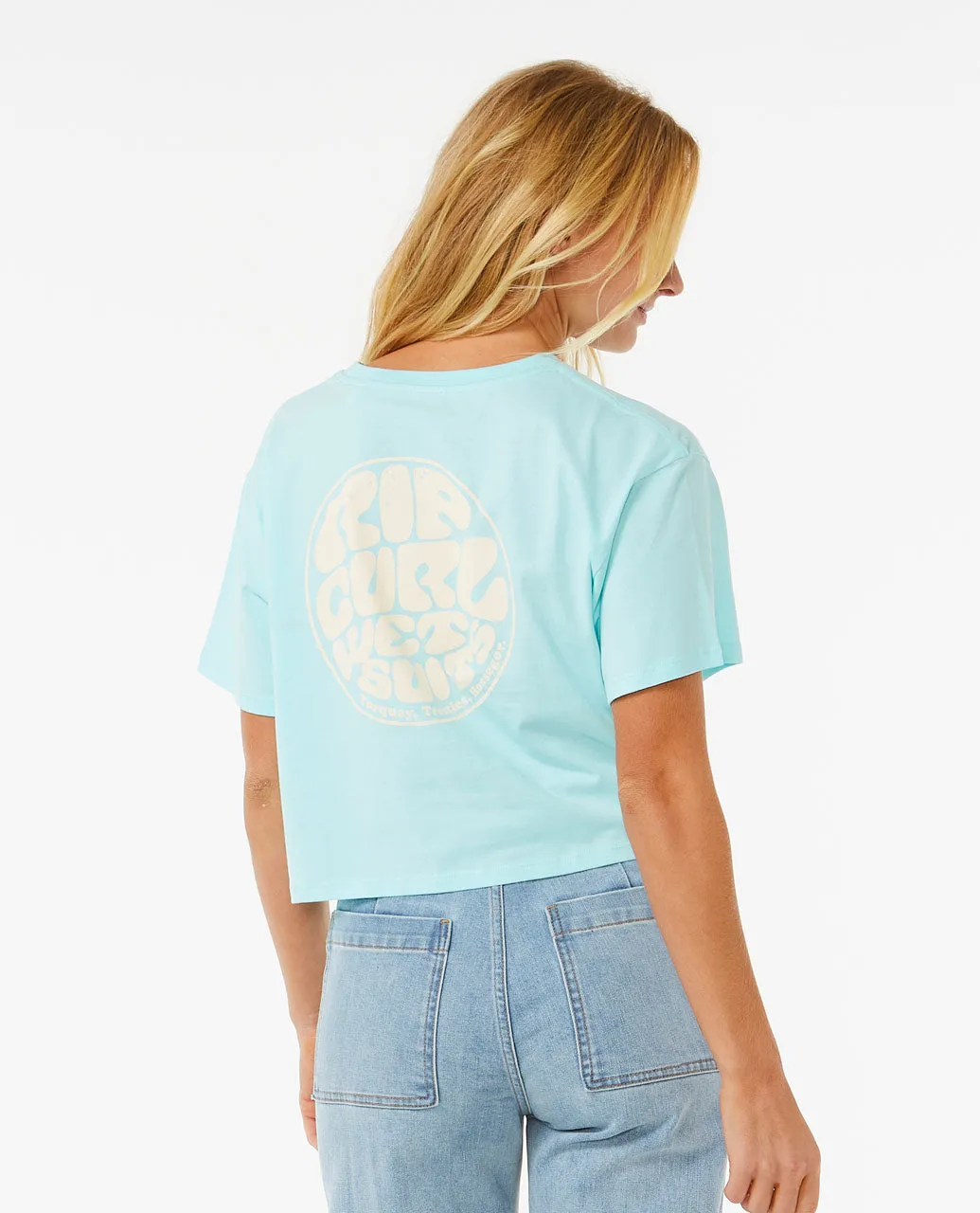 Wettie Icon Crop Tee - Sky Blue