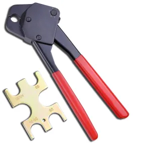 Yescom Pex Crimp Tool Ring Crimper w/ Gauge 3/8" Red
