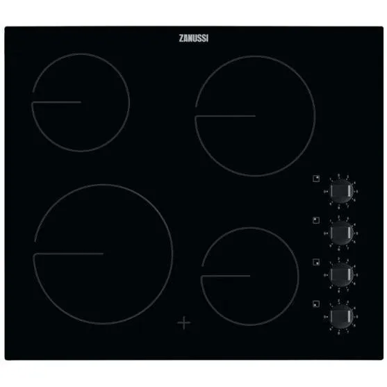 Zanussi ZHRN640K 59cm Ceramic Hob, Black