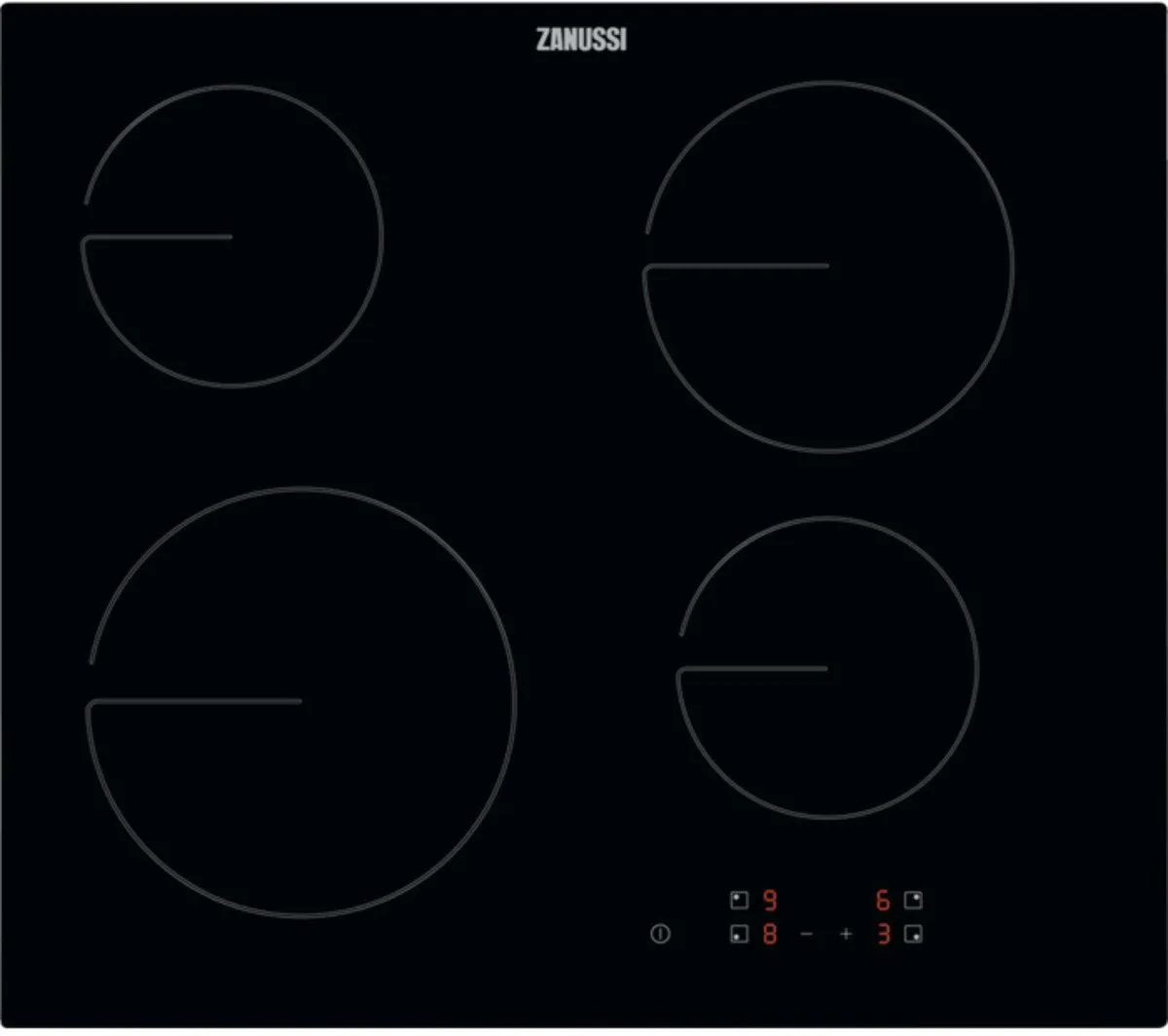 Zanussi ZHRN641K 60cm 4 Zone Ceramic Hob,Black
